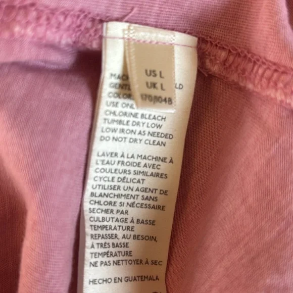 Free People We The Free Long Sleeve  Mock Neck Pink Oversized T Shirt Size Large - Picture 7 of 12